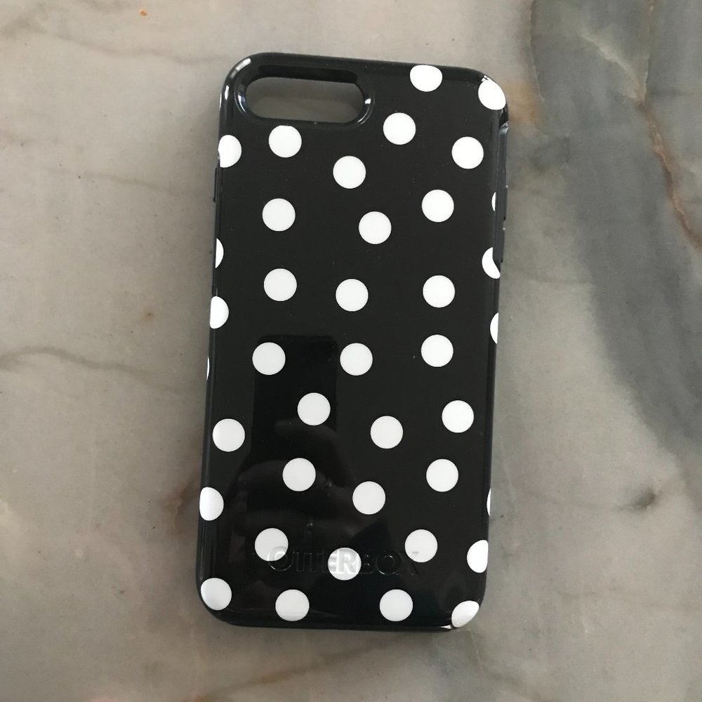 iPhone11 Phone Case Black White Polka Dot & Ring